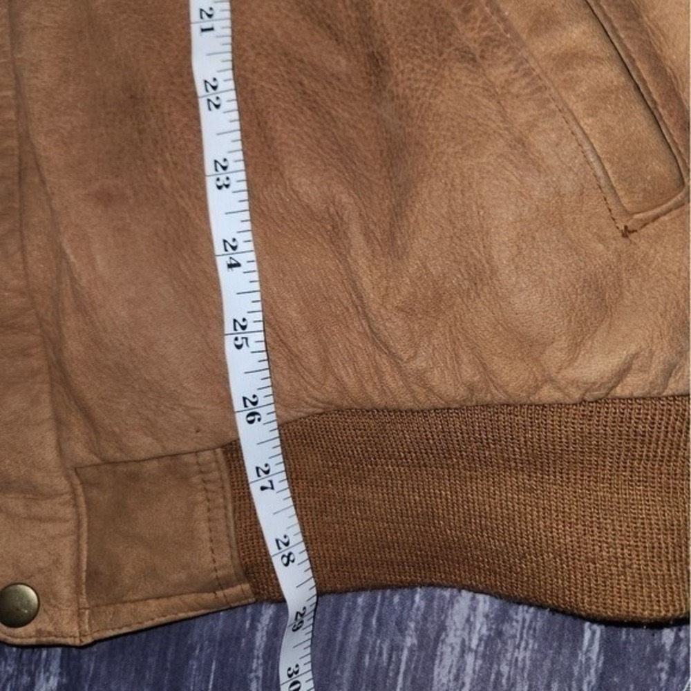 Marlboro Adventure Team Leather Bomber Jacket Map Lined Western Style VTG XL - Picture 6 of 16